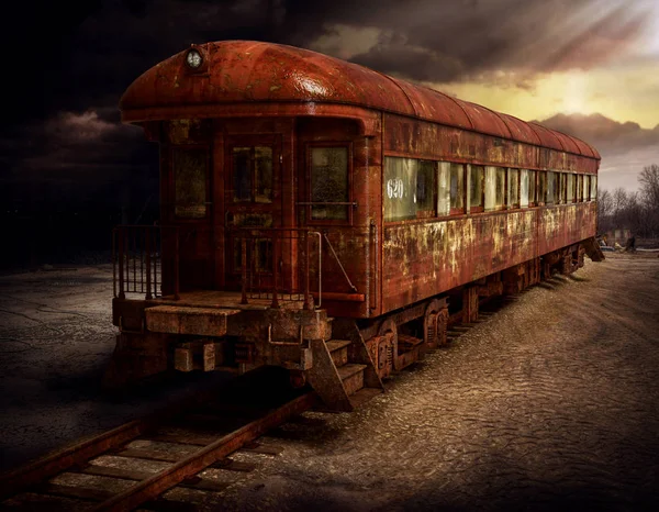 Vintage Cgi Railway Car Decadência — Fotografia de Stock