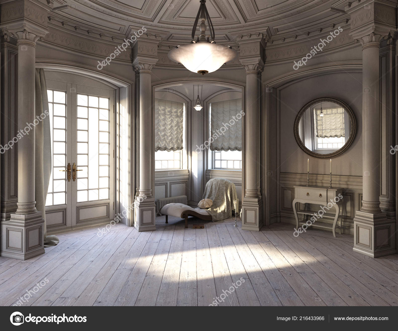 Fantasy Chateau Mansion Castle Interior Room — Stock Photo