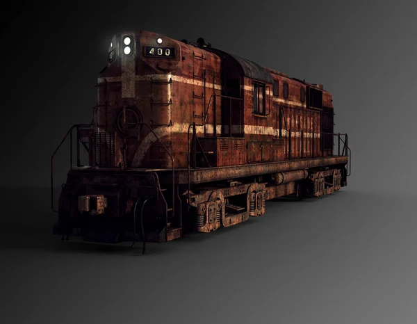 Cgi Old Frieght Engine Rusty Derelict — Foto Stock