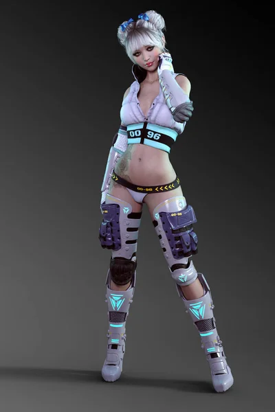 Sci Cutie Sexy Sciencefiction Armor — Stockfoto