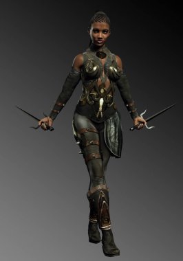 Deri Zırh Shai Silahlar ile Poc Fantasy Warrior