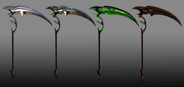 Fantasy Grim Reaper Scythe Variations