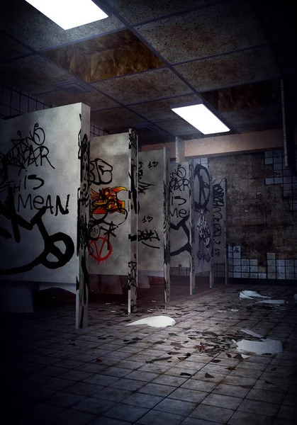 Horror Dystopian Highschool Bathroom — ストック写真