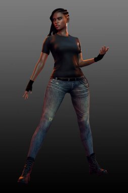 POC Teen Girl in Action Stance, Stand Up
