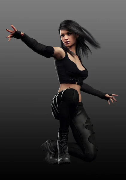 Şehir Büyücüsü veya Siyah Deri Giyen Büyücü Kadın