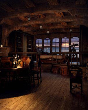 Fantezi, Steampunk Korsan Gemi Kabini ya da Kaptan 'ın Kamarası