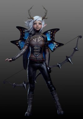 Fae Elf Okçu ya da Kanatları ve Yayı olan Savaşçı