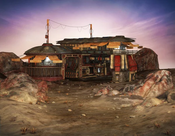 Scifi Desert Outpost — ストック写真