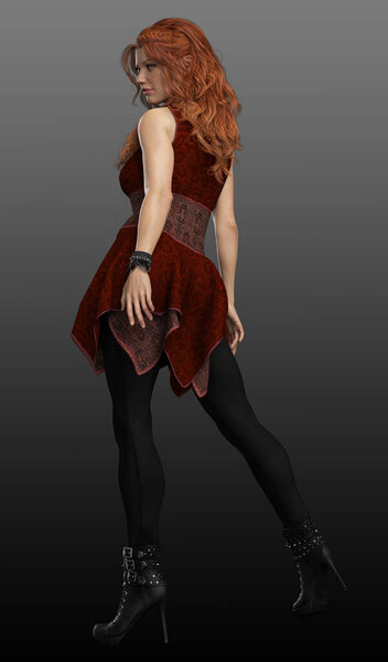 Urban Fantasy Magic Academy Mage with Red Hair