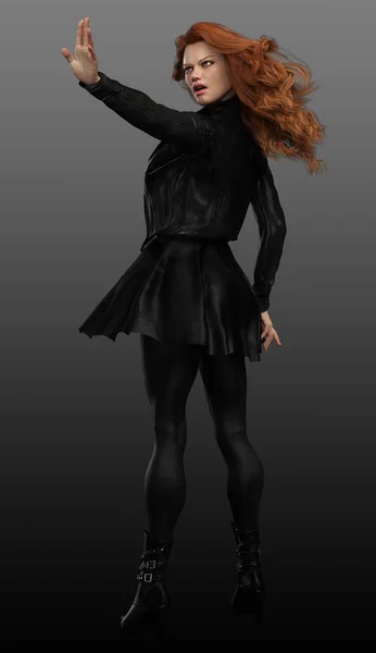 Urban Fantasy Magic Academy Mage with Red Hair