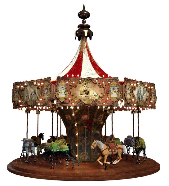 幻想Steampunk Carnival或Circus Carousel — 图库照片