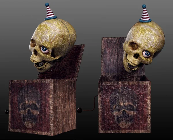 Skull Box Halloween Toy Scary Horror — Stock Photo, Image