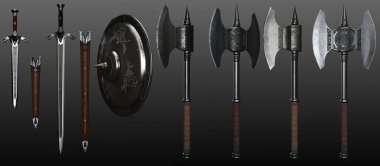 Antik Ortaçağ Fantezi Silahları, CGI Hazırlama