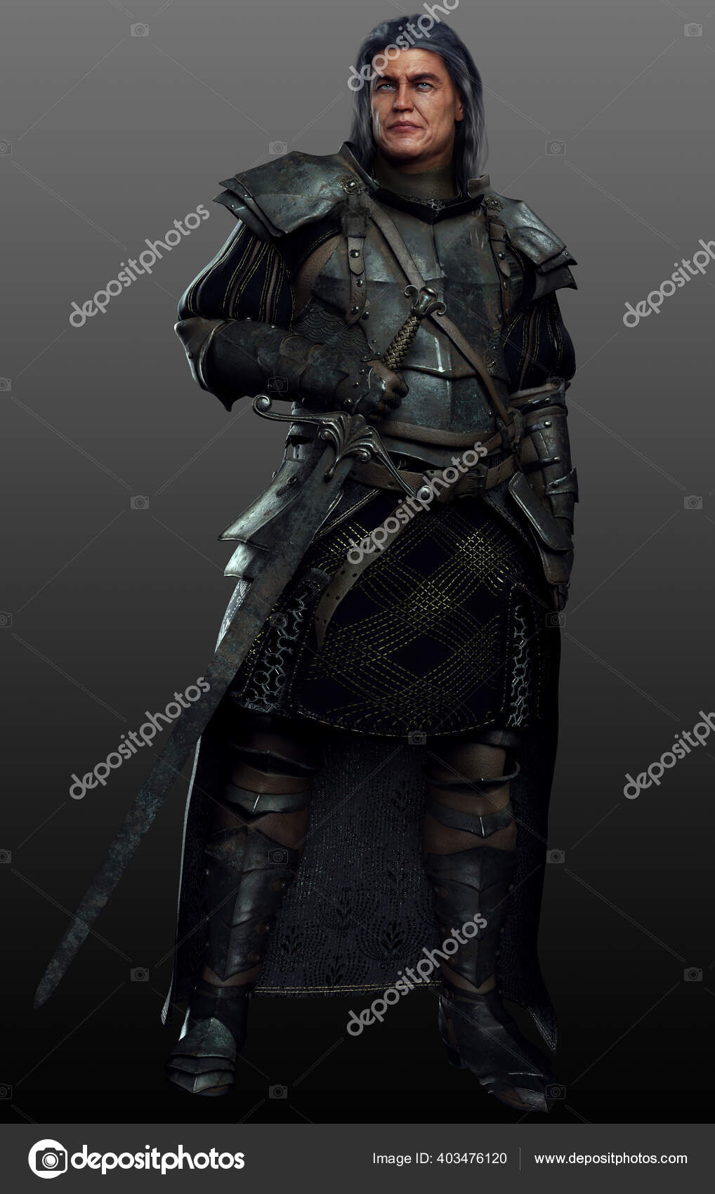 Fantasia Medieval High King Plate Armor fotos, imagens de © Ravven  #403476120