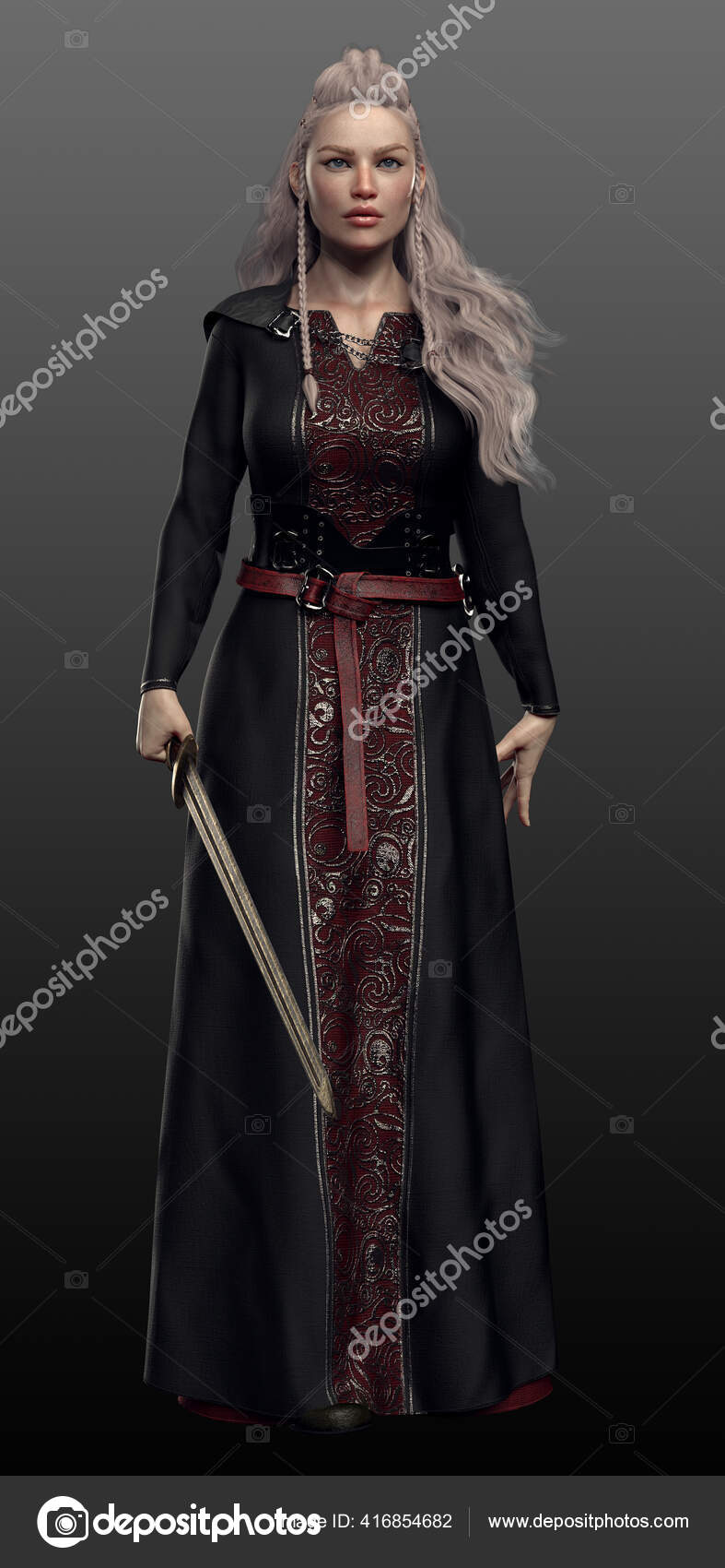 Vestido De Fantasia Feminino Viking Warrior Princess Tamanho