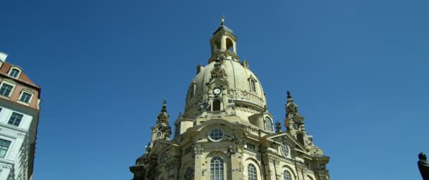 Drážďanské Frauenkirche Doslova Kostel Panny Marie Luteránské Církve Drážďany Saxoni — Stock video