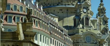 Dresden Frauenkirche (kelimenin tam anlamıyla kilise Our Lady) bir Lutheran Kilisesi, Dresden, Saxoni Anhalt, Almanya, Avrupa, Ağustos 2017