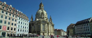 Dresden Frauenkirche (kelimenin tam anlamıyla kilise Our Lady) bir Lutheran Kilisesi, Dresden, Saxoni Anhalt, Almanya, Avrupa, Ağustos 2017