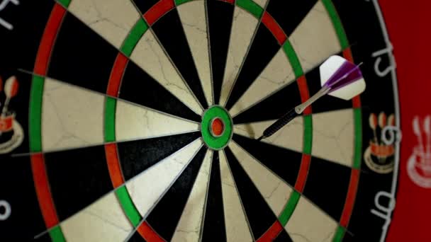 Unhappy Darts Hit Bullseye — Stock Video