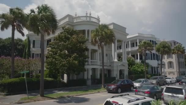 コロニアル スタイル ダウンタウン チャールストン サウスカロライナ サウスカロライナ 2016年 月の歴史的建物のヴィラ — ストック動画