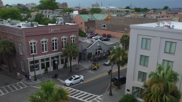 Die Innenstadt Von Charleston Mit Modischen Geschäften Charleston South Carolina — Stockvideo