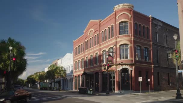 Κέντρο Της Πόλης Charleston Μοντέρνα Καταστήματα Τσάρλεστον Νότια Καρολίνα Ηπα — Αρχείο Βίντεο