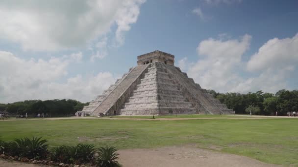 Chichen Itza Maya Pyramid Historiska Ruinerna Forntida Civilisation Maya Castillo — Stockvideo