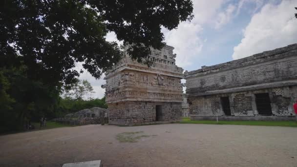 Nunnery Zona Central Chichen Itza Unesco World Heritage Mayan Toltec — Stock Video