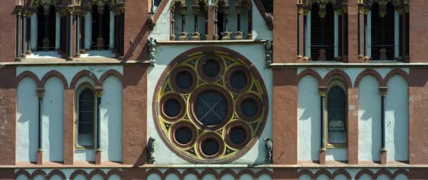 Catedral Católica Limburgo Alta Ubicación Una Roca Sobre Río Lahn — Vídeos de Stock