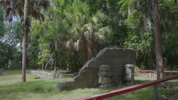 Wurmsloe Historische Stätte Ruinen Der Tabby Festung Die Ursprüngliche Stätte — Stockvideo