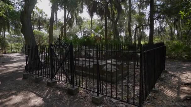 Wormsloe Historic Site Grave Site Noble Jones Chatham Savannah Georgia — Stock Video