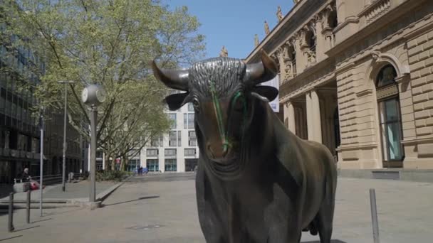 Bull Bear Statues Bourse Francfort Tir Suivi — Video