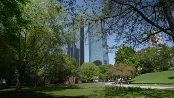 German Bank Twin Towers Distrito Empresarial Central Frankfurt Main Alemanha — Vídeo de Stock