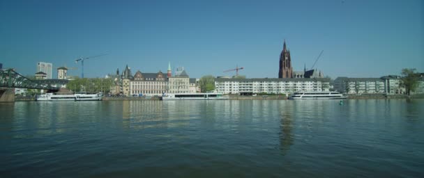 Skyline Van Frankfurt Frankfurt Duitsland 2017 — Stockvideo