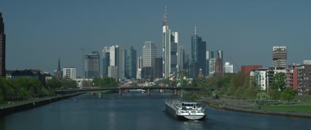 Skyline Von Frankfurt Frankfurt Deutschland 2017 — Stockvideo