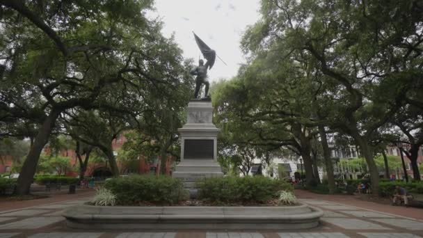 Памятник Сержанту Уильяму Джасперу Саванна Джорджия Сша Sep 2016 — стоковое видео