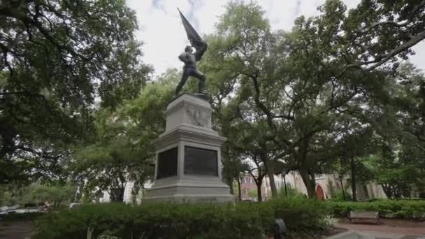 Monumento Del Sergente William Jasper Savannah Georgia Usa Set 2016 — Video Stock