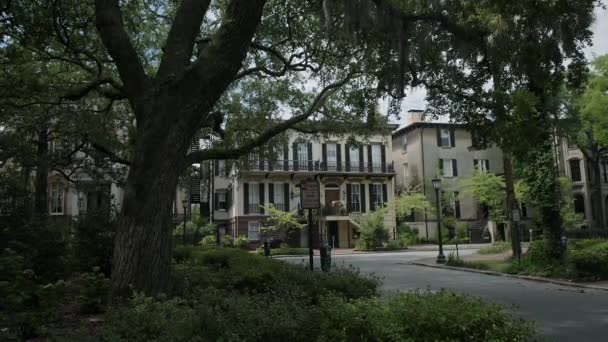 Historische Wijk Van Savannah Met Mercer Willams House Savannah Georgia — Stockvideo