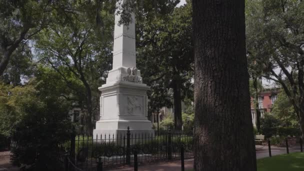 Pomnik Kazimierza Pułaskiego Savannah Georgia Stany Zjednoczone Ameryki Wrzesień 2016 — Wideo stockowe