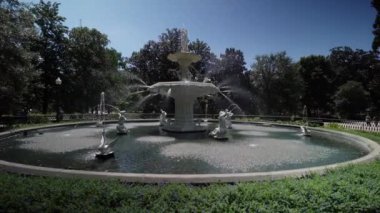 Forsyth Parkı Çeşme, Savannah, Georgia, ABD, Ekim 2016