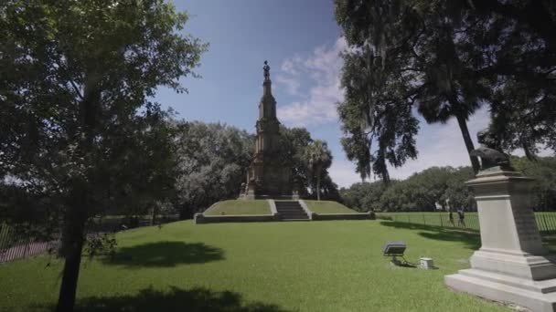 Konfederační War Memorial Forsyth Park Savannah Gruzie Usa Září 2016 — Stock video