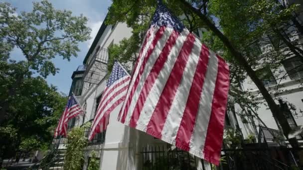 Bandera Nacional Americana Edificio Savannah Georgia Usa Sep 2016 — Vídeo de stock