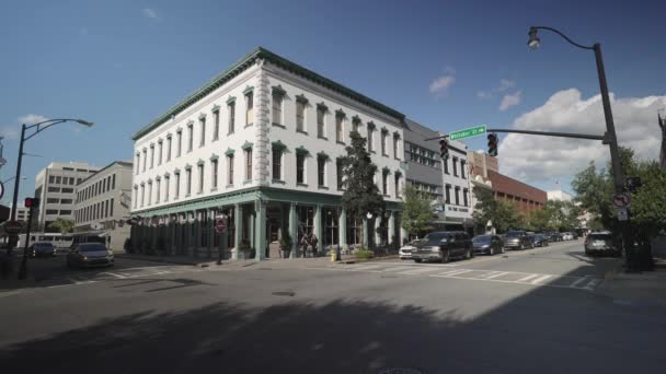 Downtown Savannah Savannah Georgia Estados Unidos — Vídeo de stock