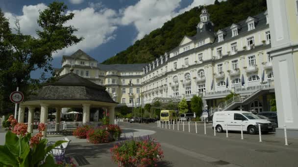 Bad Ems Balneario Curativo Con Fuente Romana Río Lahn Alemania — Vídeos de Stock