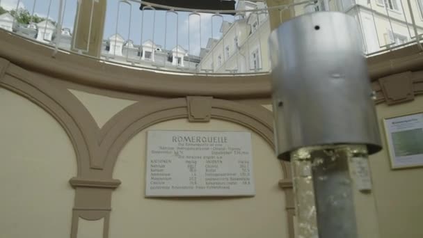 Den Romerska Källan Bad Ems Ett Helande Spa Floden Lahn — Stockvideo