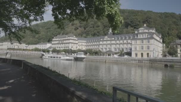 Bad Ems Balneario Curativo Con Fuente Romana Río Lahn Alemania — Vídeos de Stock