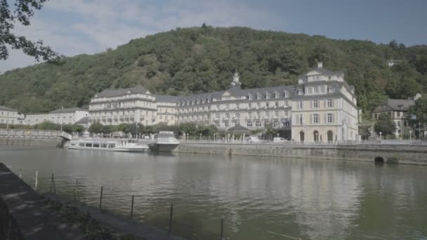 Bad Ems Balneario Curativo Con Fuente Romana Río Lahn Alemania — Vídeos de Stock