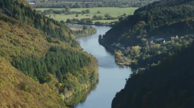 Saar döngü Cloef. Ünlü bir bakış. Saarschleife, Cloef, Ekim 2016