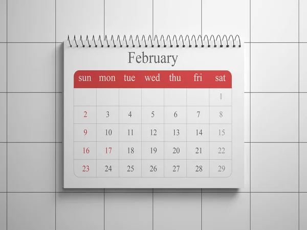 2020 Calendar Horizontal Composition Copy Space 3Rd Render — Stock Photo, Image