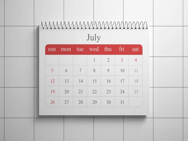 2020 Calendar Horizontal Composition Copy Space 3Rd Render — Stock Photo, Image